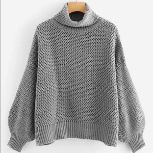 Gray Turtleneck Sweater